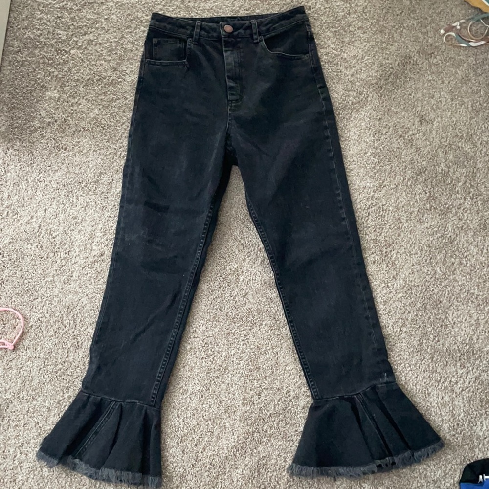 Black flare jeans